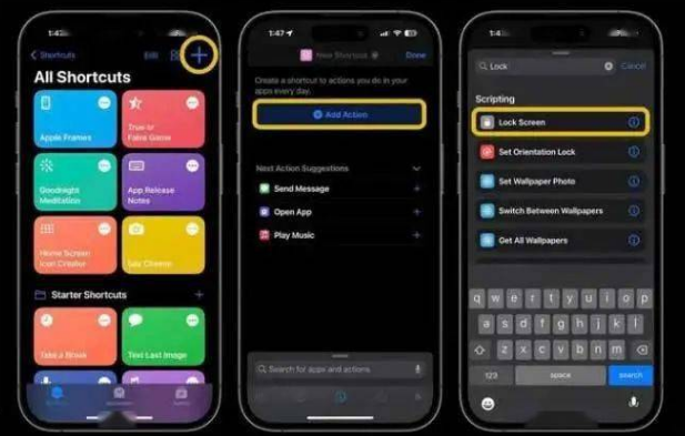 册亨苹果14锁屏维修店分享iPhone14升级iOS16.4后如何创建锁屏快捷方式 