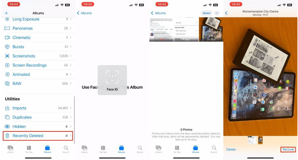 册亨苹果14维修分享 iPhone14 上恢复已删除的照片 