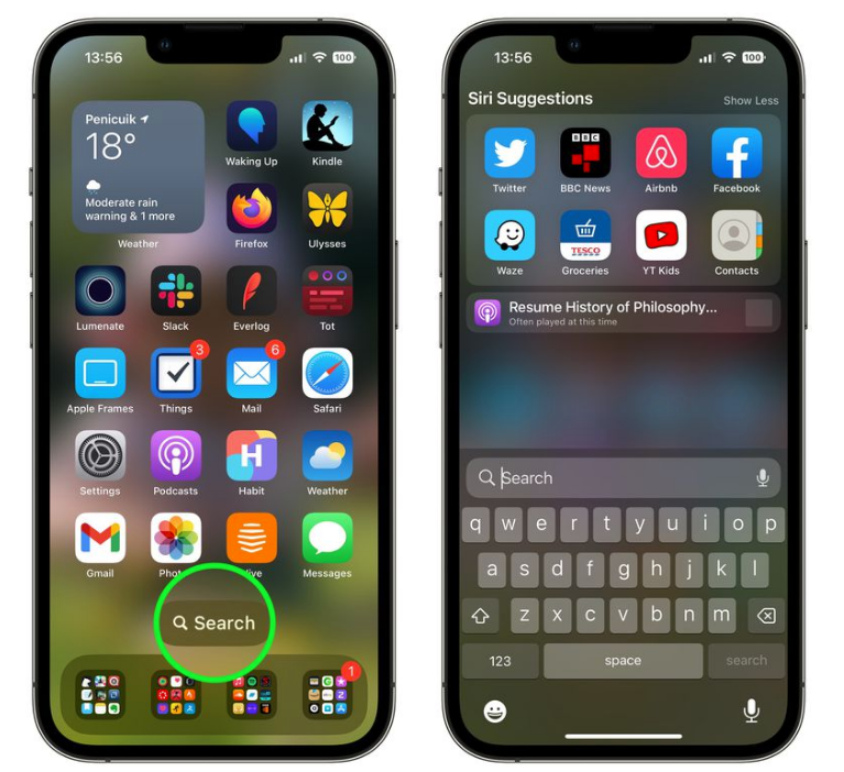 册亨苹果手机维修分享升级到 iOS 16 后，如何删除主屏幕上的搜索按钮 