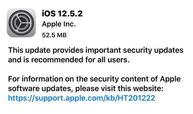 册亨苹果手机维修分享iOS12.5.2发布，建议所有老苹果用户安装 